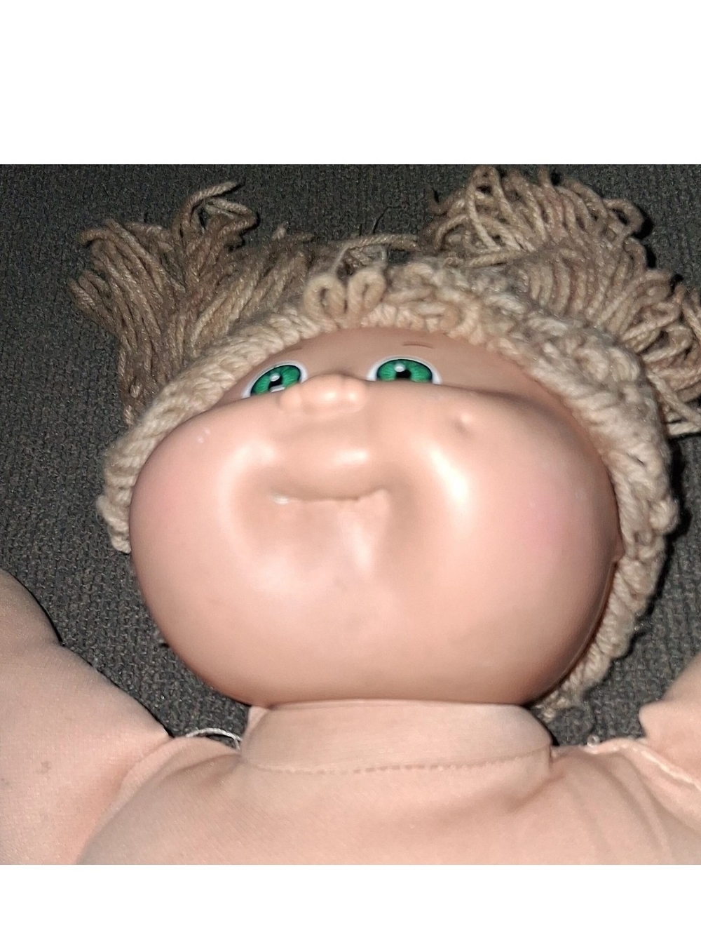 Vintage 1982 Cabbage Patch Hair in Cream and Green Eyes